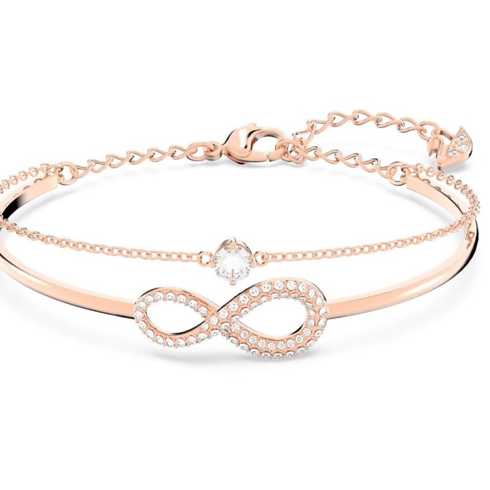 NWT Swarovski Gold Infinity Bracelet, Including Box